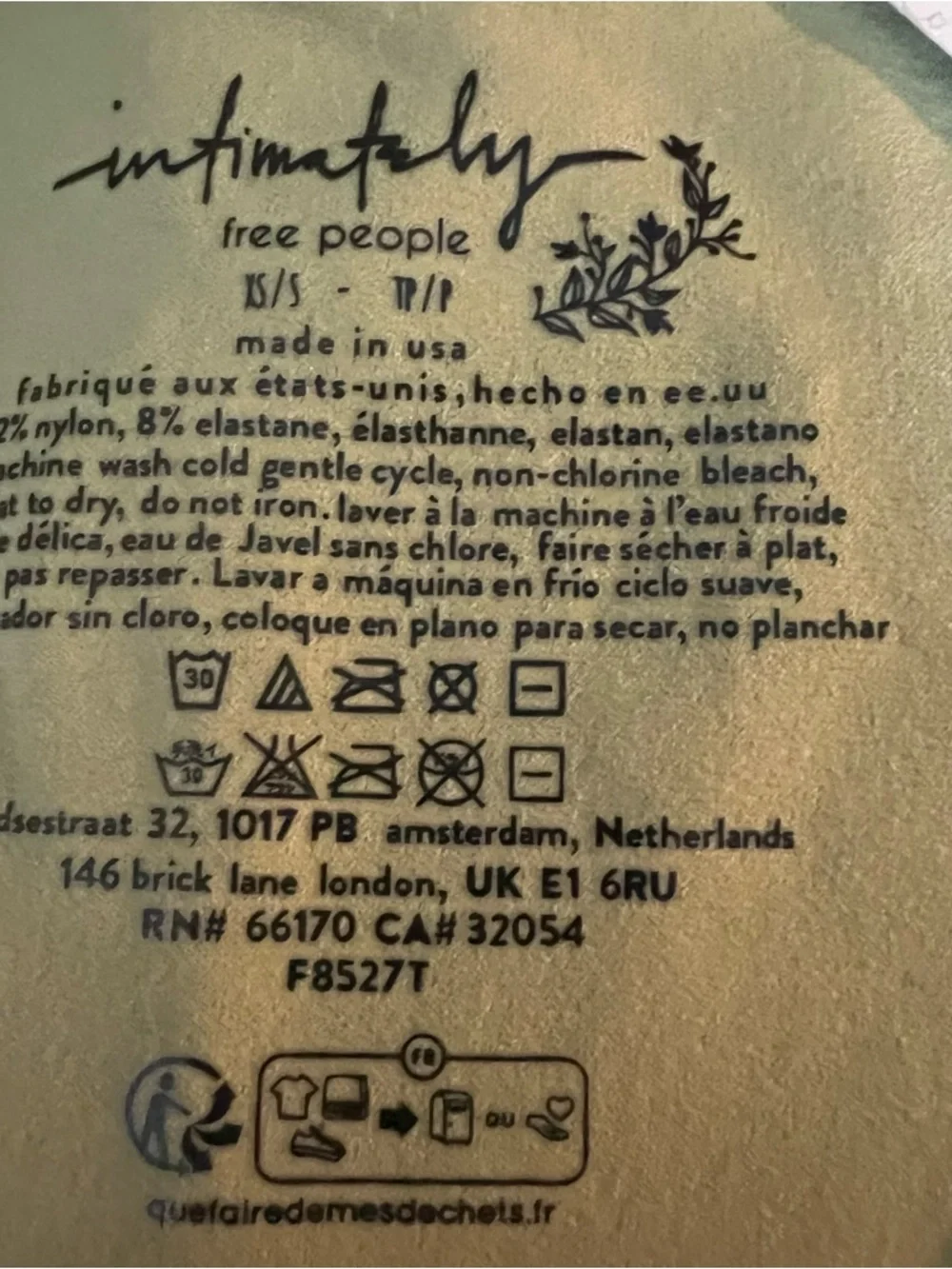 Free People Clean Lines Cropped Muscle Cami Tank Top XS/S Fresh Green Shelf Bra - Picture 5 of 5